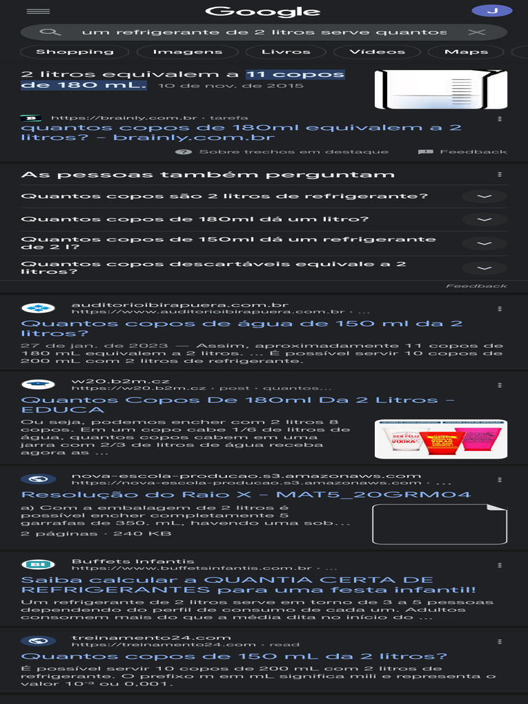 Copos que 2 Litros de Refrigerante Serve | PDF