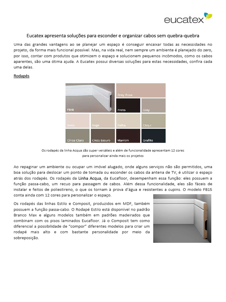 Divisória eucatex embute fios através de conduítes | PDF