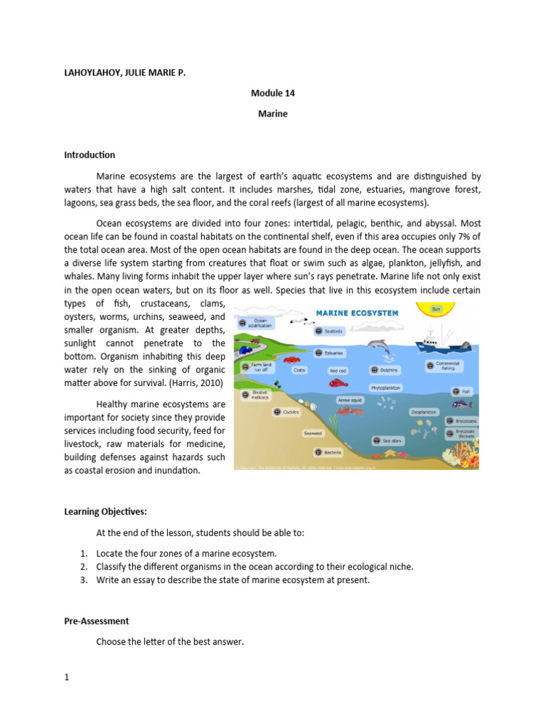 14module in Environmental Science 1 | PDF | Oceans | Coral Reef