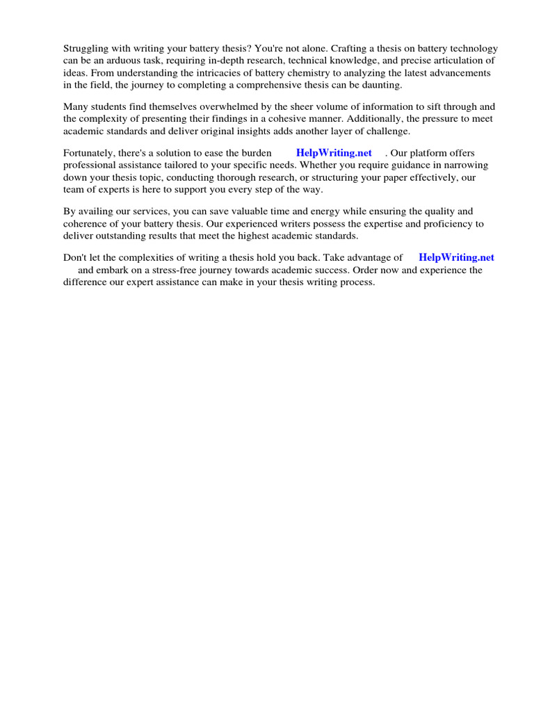 Battery Thesis Pdf Lithium Ion Battery Electromagnetism