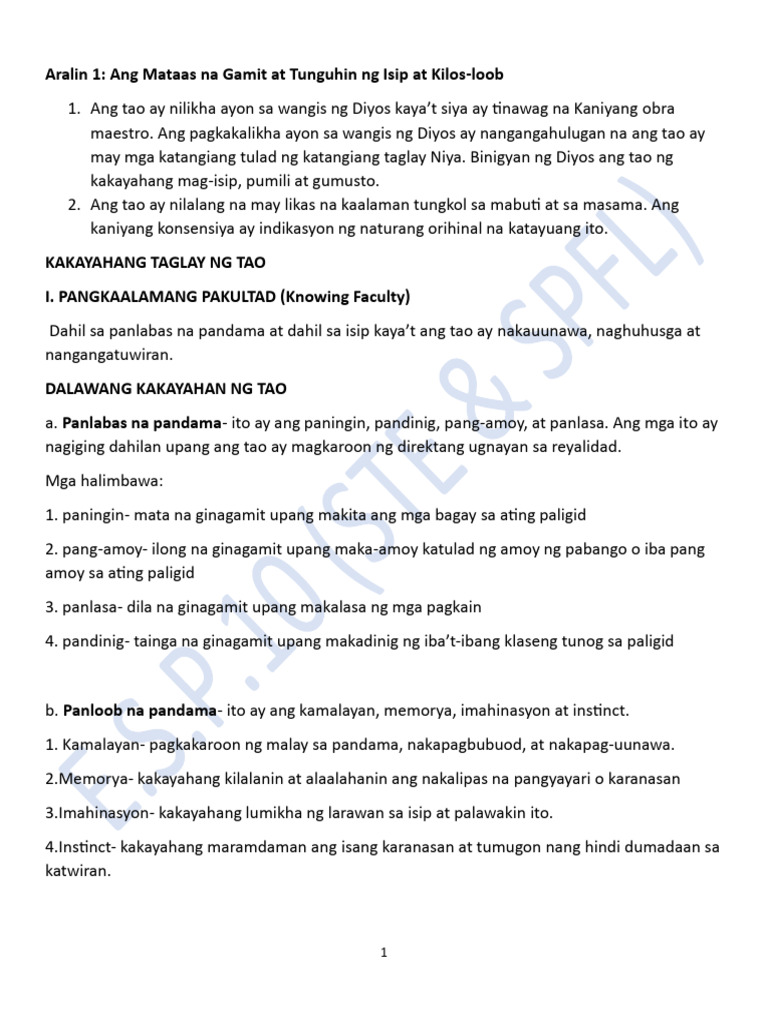 ESP Notes Q1 | PDF