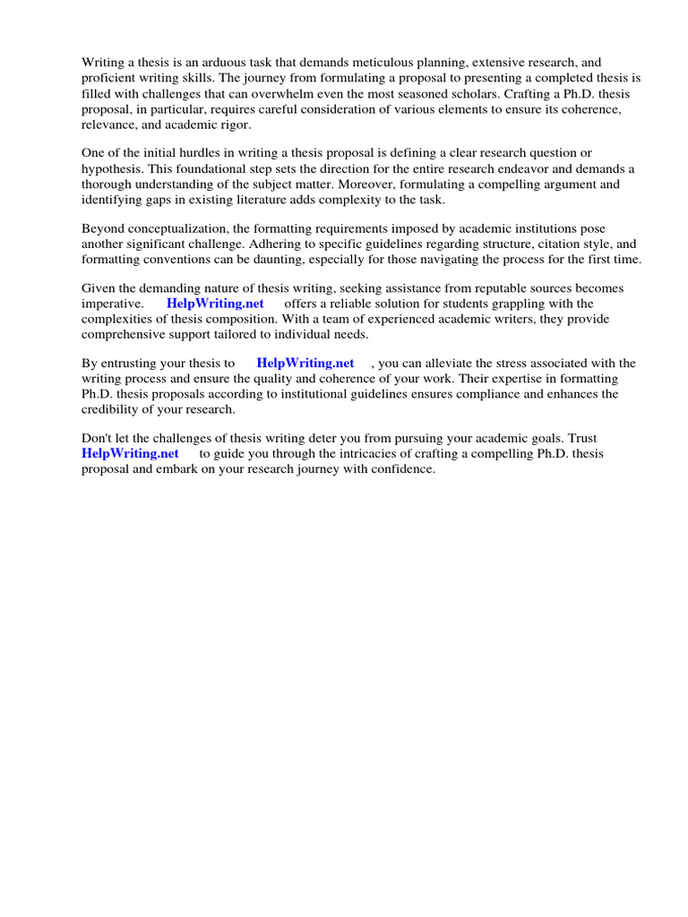 Example Of Phd Thesis Proposal