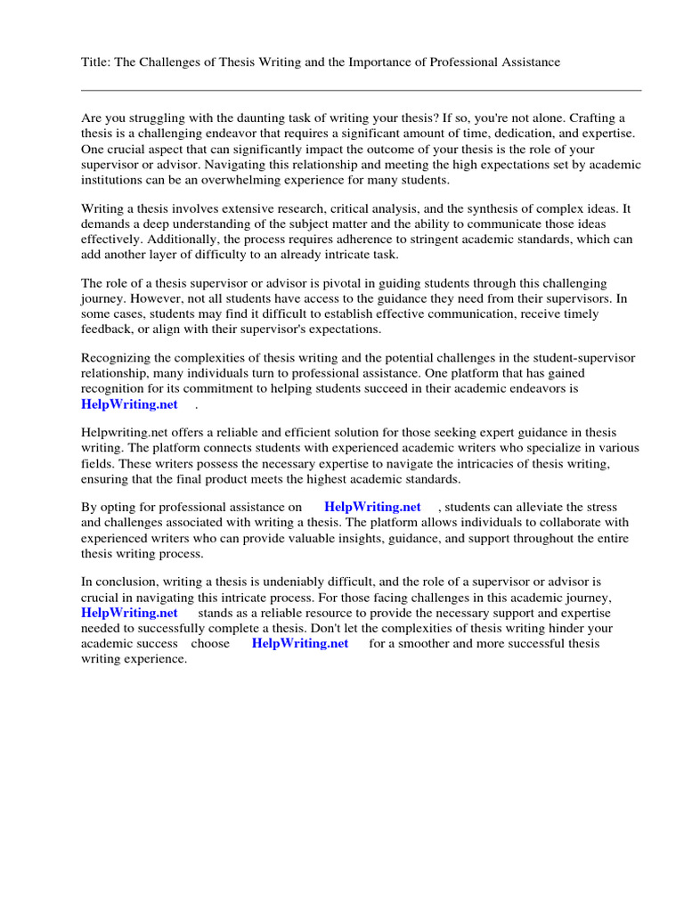 Thesis Writing Challenges & Solutions | PDF | Thesis | Doctor Of Philosophy