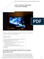 Copyright Protection For Computer Generated Works in The Light of End User Licensing Agreement