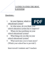 Survey To Find To Find The Best Education System