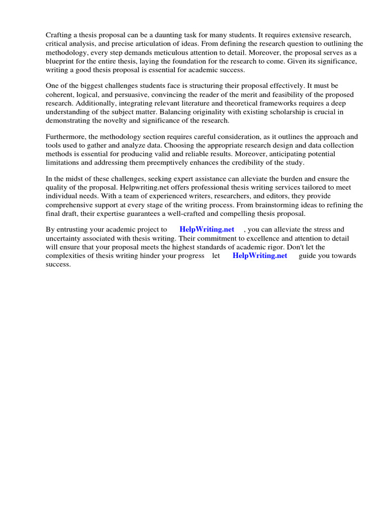 How to make a good thesis proposal download free pdf thesis