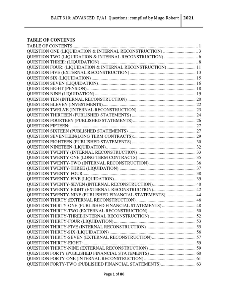 Advanced Financial Accounting Questions | PDF | Balance Sheet | Stocks