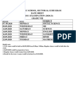 Updated Class 8 Term1 Datesheet 2020