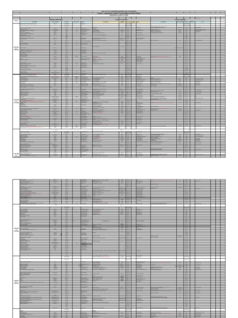 Spring 2024 Undergraduate Schedule | PDF