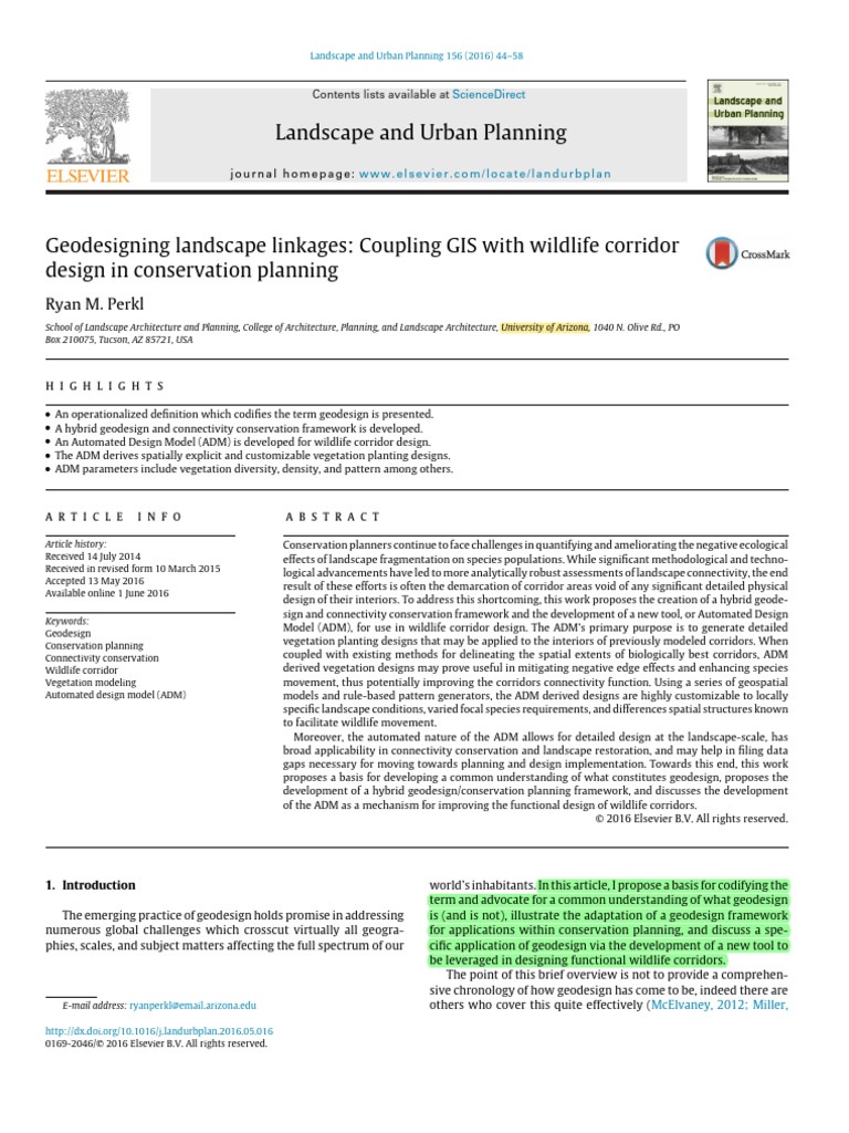 02 Geodesigning Landscape Linkages Coupling Gis With Wildlife