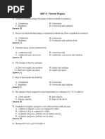 UNIT II - Thermal Physics MCQ