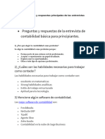 Las 134 Preguntas y Respuestas Principales de Las Entrevistas Contables