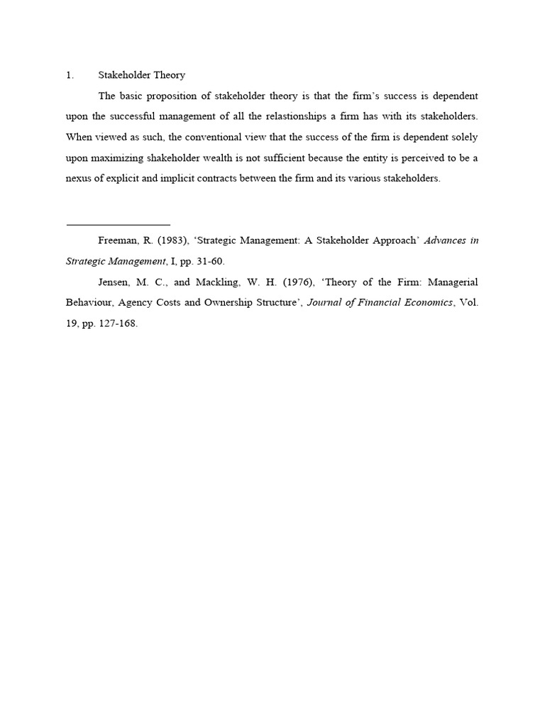 Stakeholder Theory Pdf