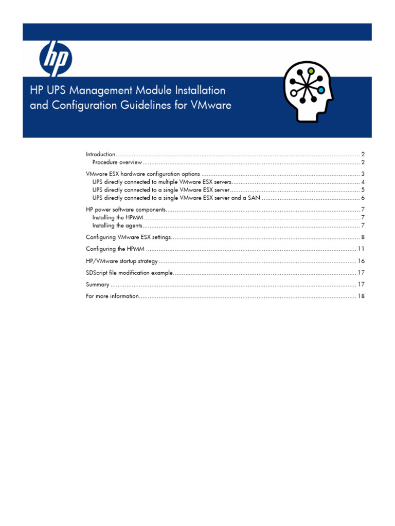 HPE c00656921 HP UPS Management Module Installation and Configuration Guidelines For VMware