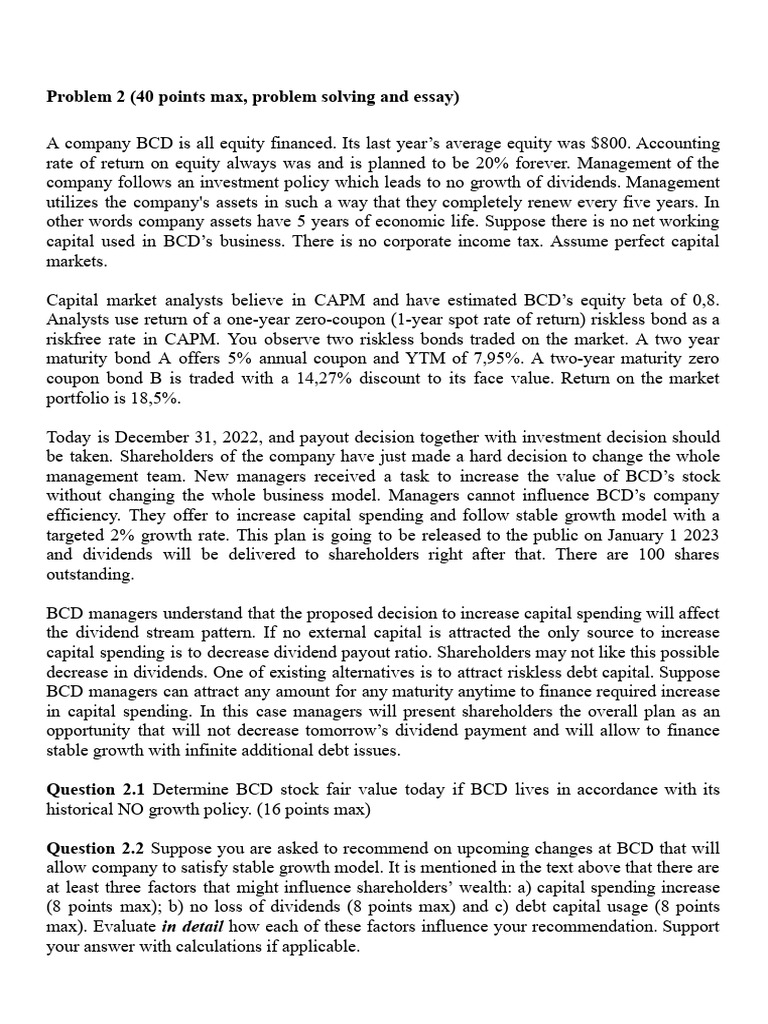 BCD Stock Valuation and Growth Strategy Analysis | PDF | Dividend | Stocks