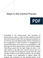 Steps in The Control Process & Issues in Control System