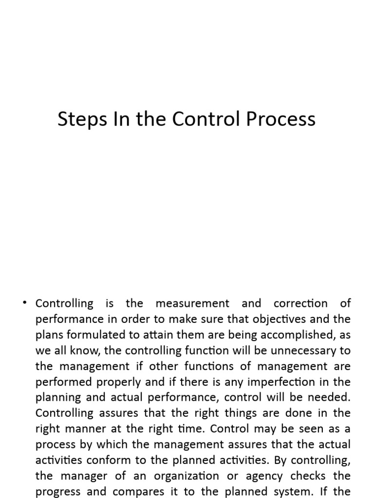 Steps in the Control Process Explained | PDF | Quantitative Research ...