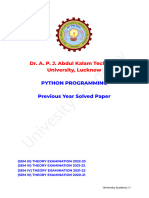 Sample Python Programming Previous Year Solved Paper (AKTU)
