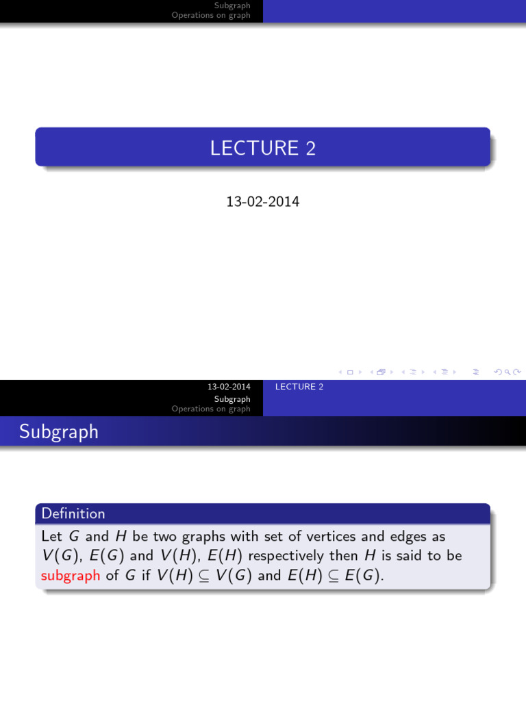 Subgraph Operations and Definitions | PDF | Vertex (Graph Theory ...