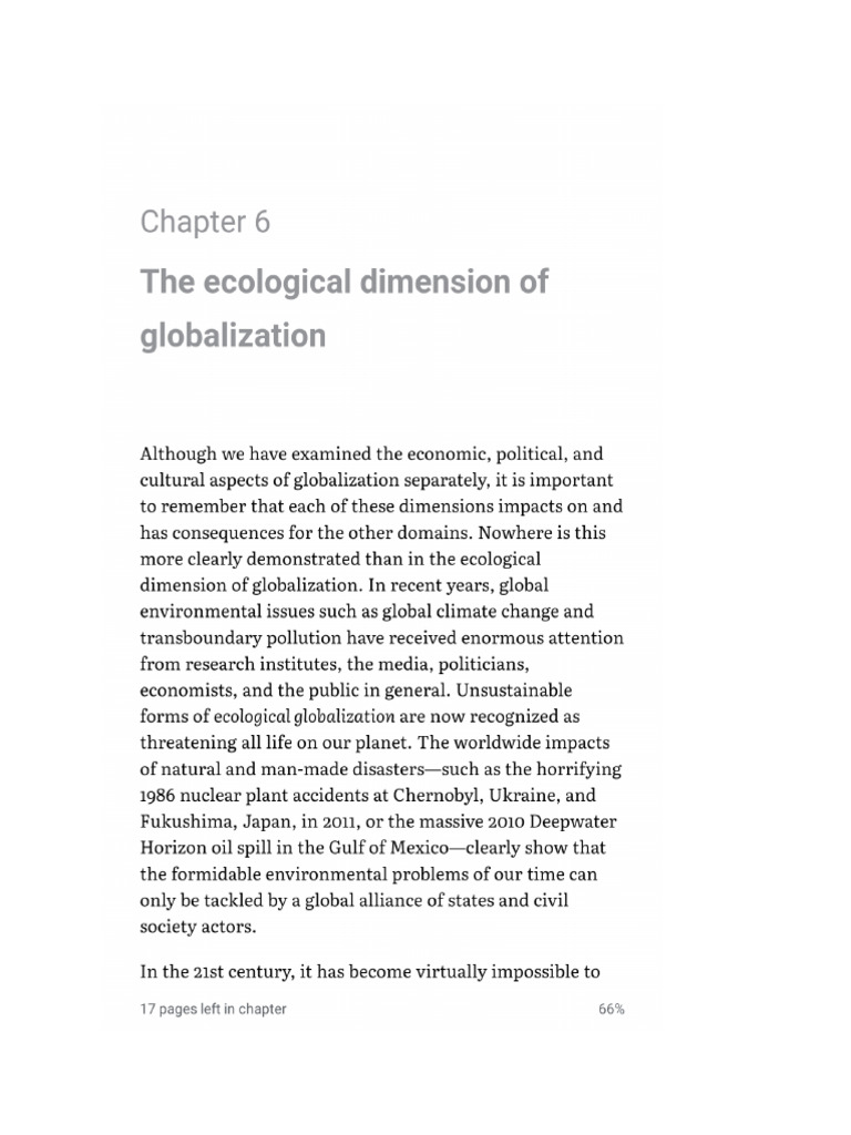 Chapter 6 - Ecological globalization | PDF