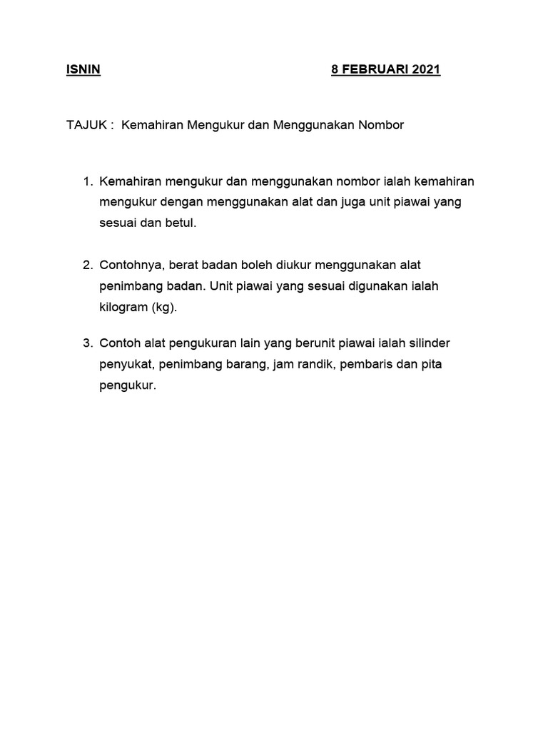 Nota Sains Mengukur 8.2.21 | PDF