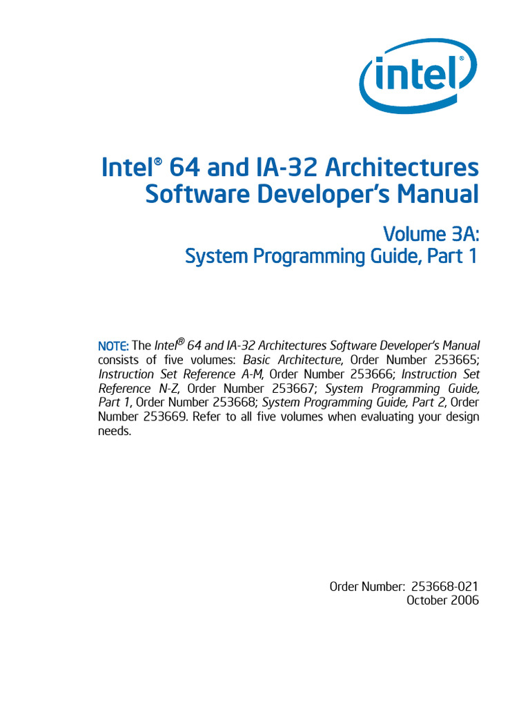 Intel 64 and IA-32 Architectures Software Developer's Manual | PDF ...