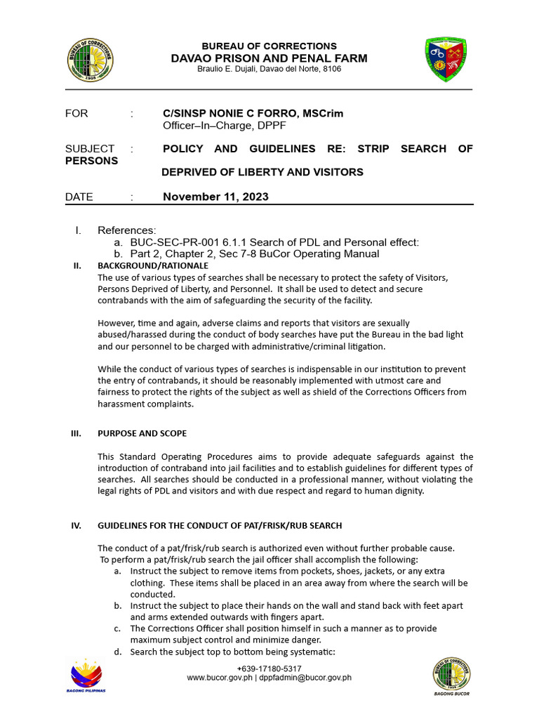 Strip Search Policy | PDF | Prison | Criminal Justice