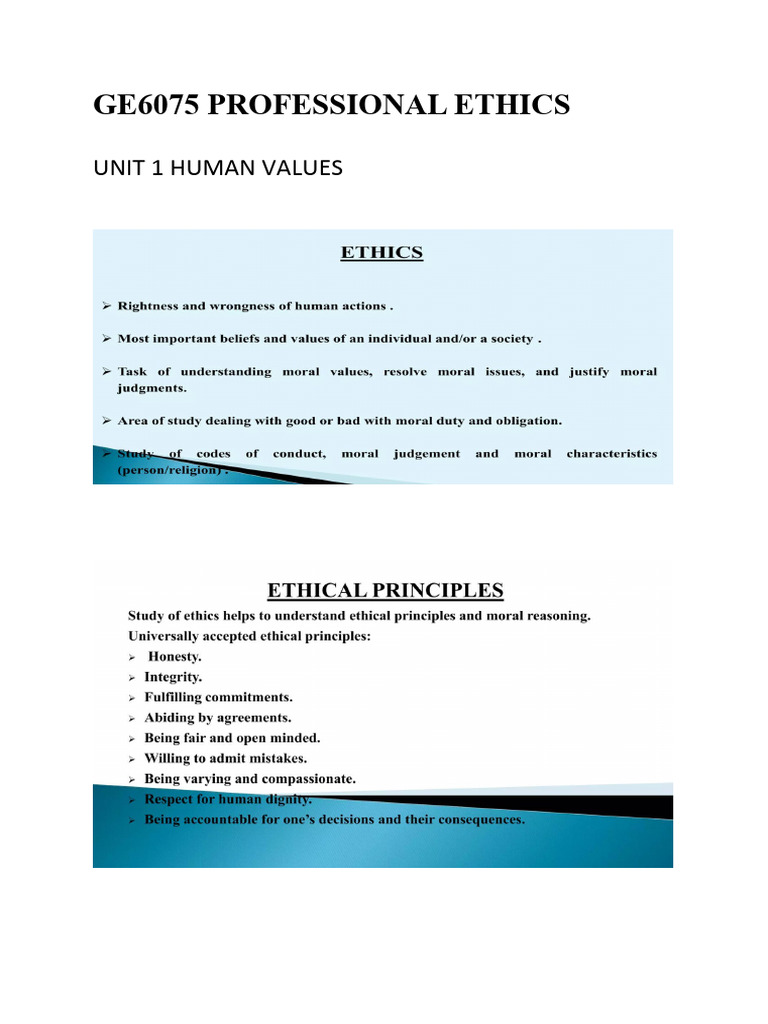Engineering Ethics and Human Values | PDF | Autonomy | Morality