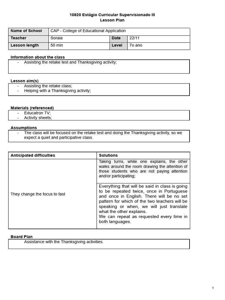 Lesson Plan 22-11 | PDF | English As A Second Or Foreign Language ...