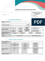 Formato de Registro de Proyectos de Vinculación PDF
