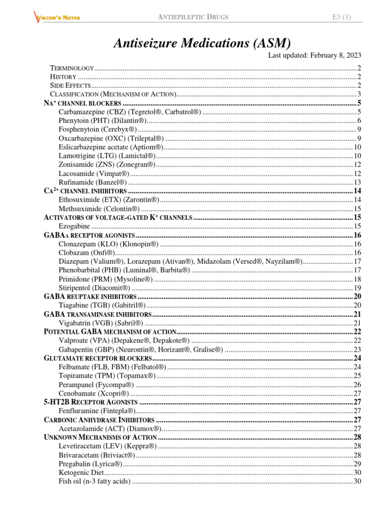 E3. Antiepileptic Drugs | PDF | Epilepsy | Clinical Medicine