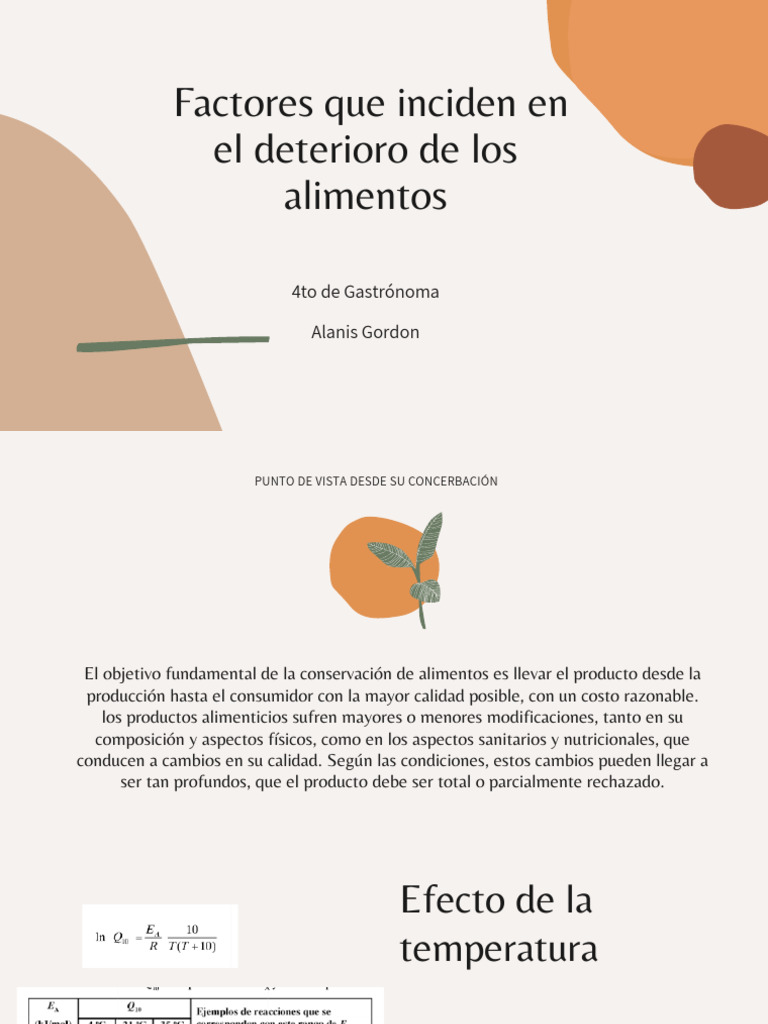 Factores Que Inciden en El Deterioro de Los Alimentos | PDF | Alimentos ...