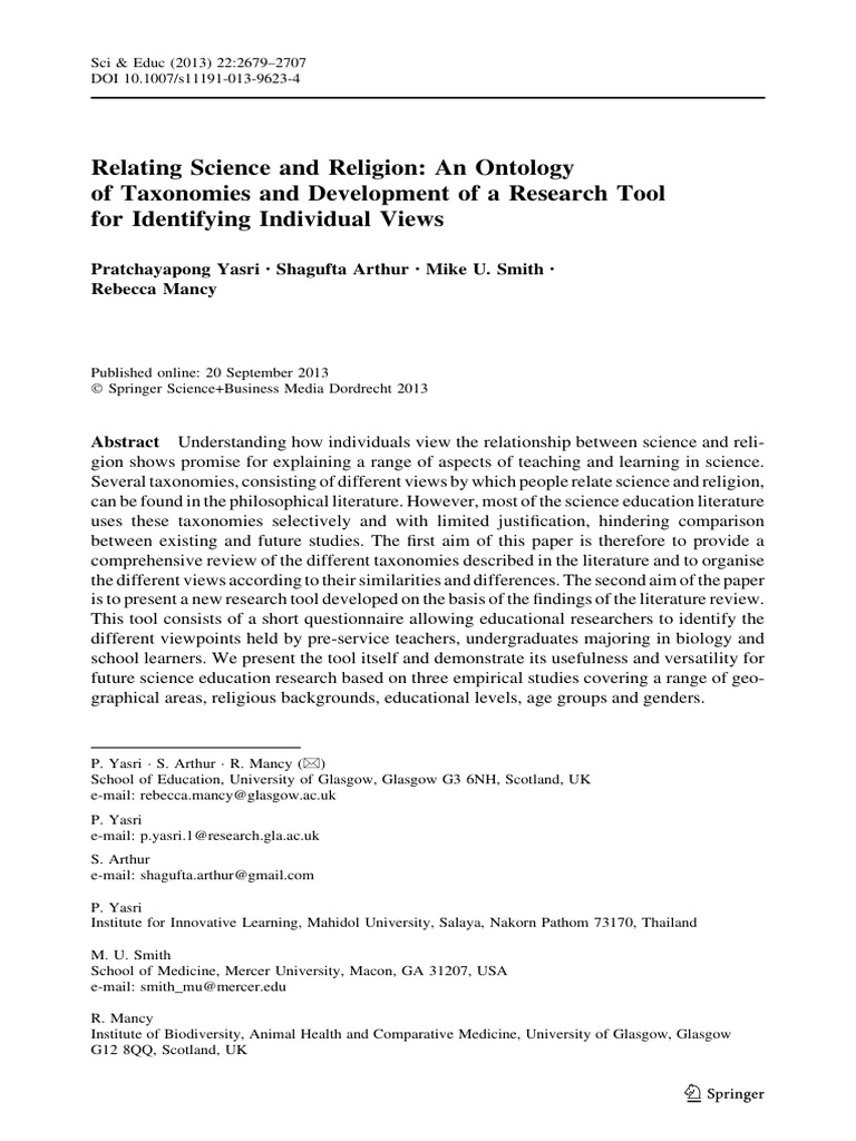Relating Science and Religion | PDF | Relationship Between Religion And ...