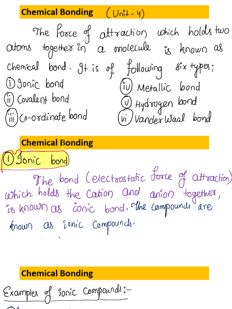Chemical Bond Full 2023-24 | PDF