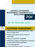 Lesson 6 Enterprise Management Business Plan Development