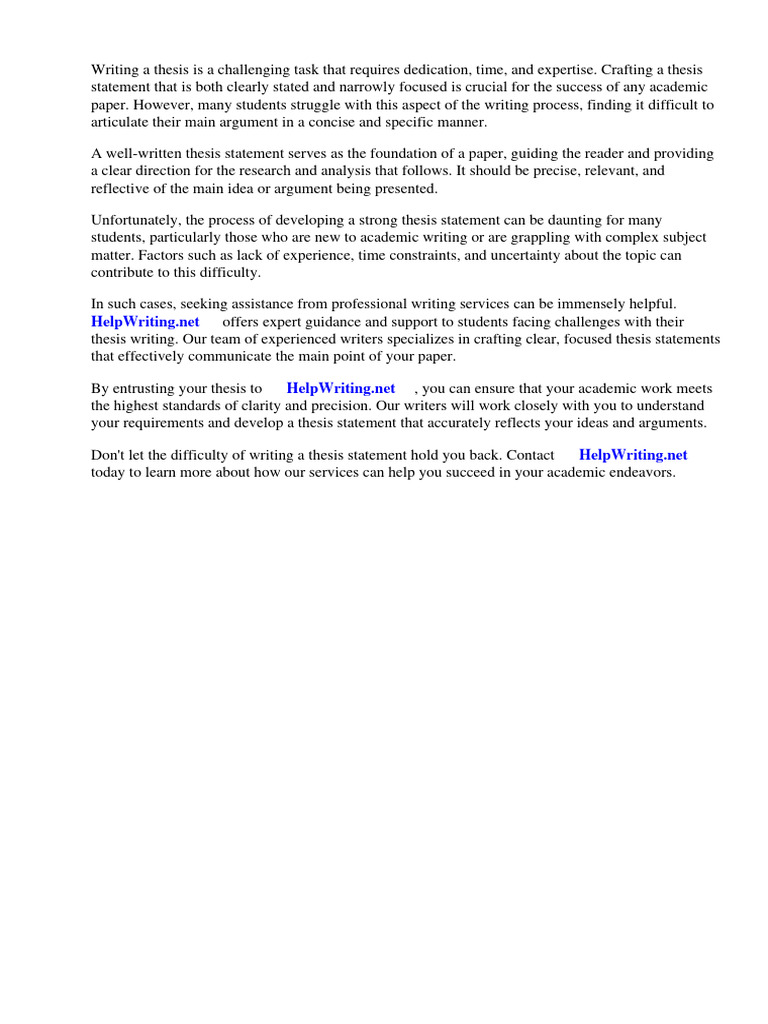 Thesis Writing Help for Students | PDF | Essays | Thesis