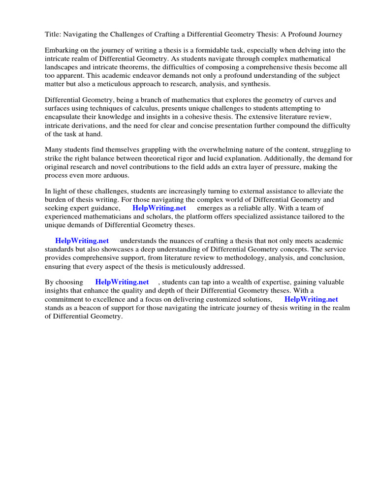 Differential Geometry Thesis PDF PDF Differential Geometry Curve