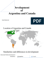 Development of Argentina and Canada