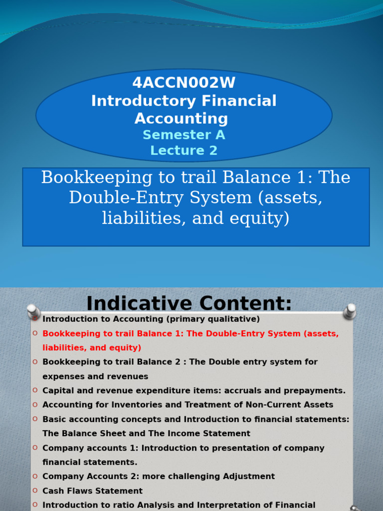 4ACCN002W Lecture 2 - Tagged | PDF | Debits And Credits | Balance Sheet