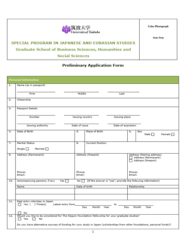 Application for Japanese Studies Program | PDF | Empowerment | Economies