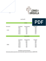 Lista de Precios Lomas 2023