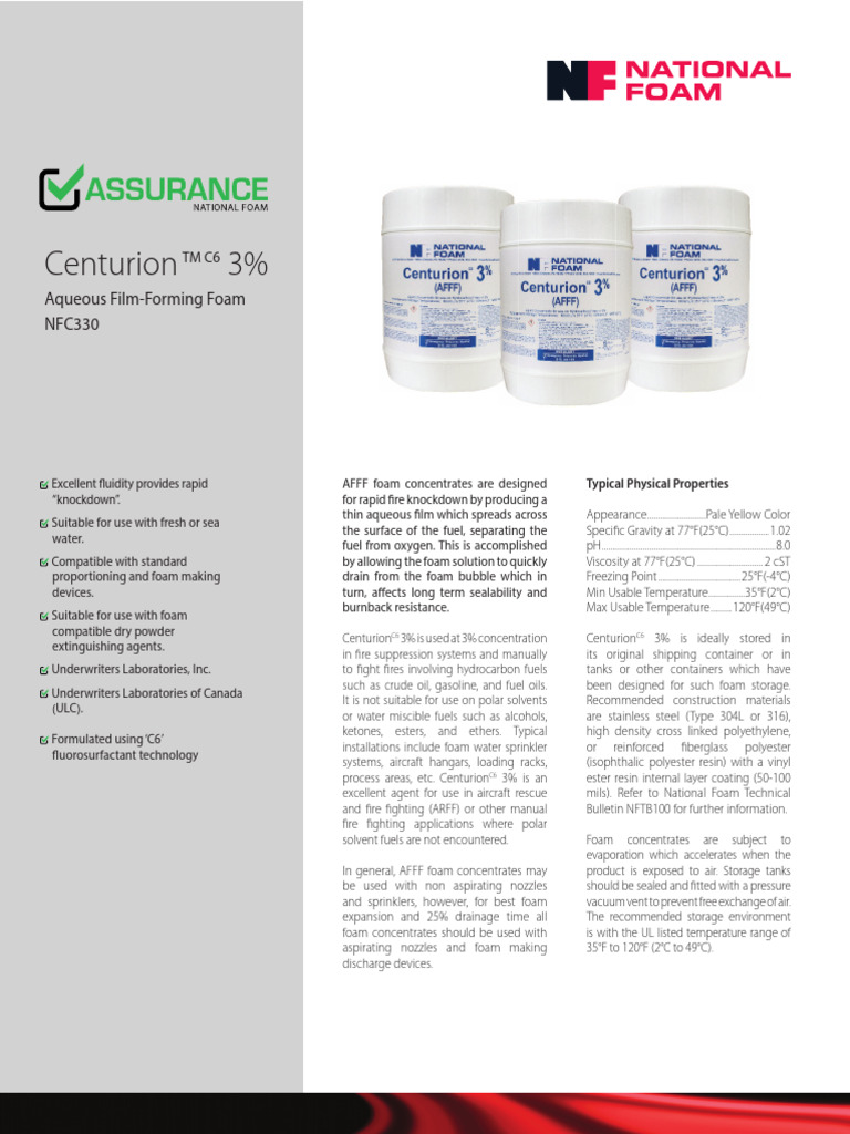 NFC330 Centurion C6 3 AFFF | PDF | Chemistry | Materials