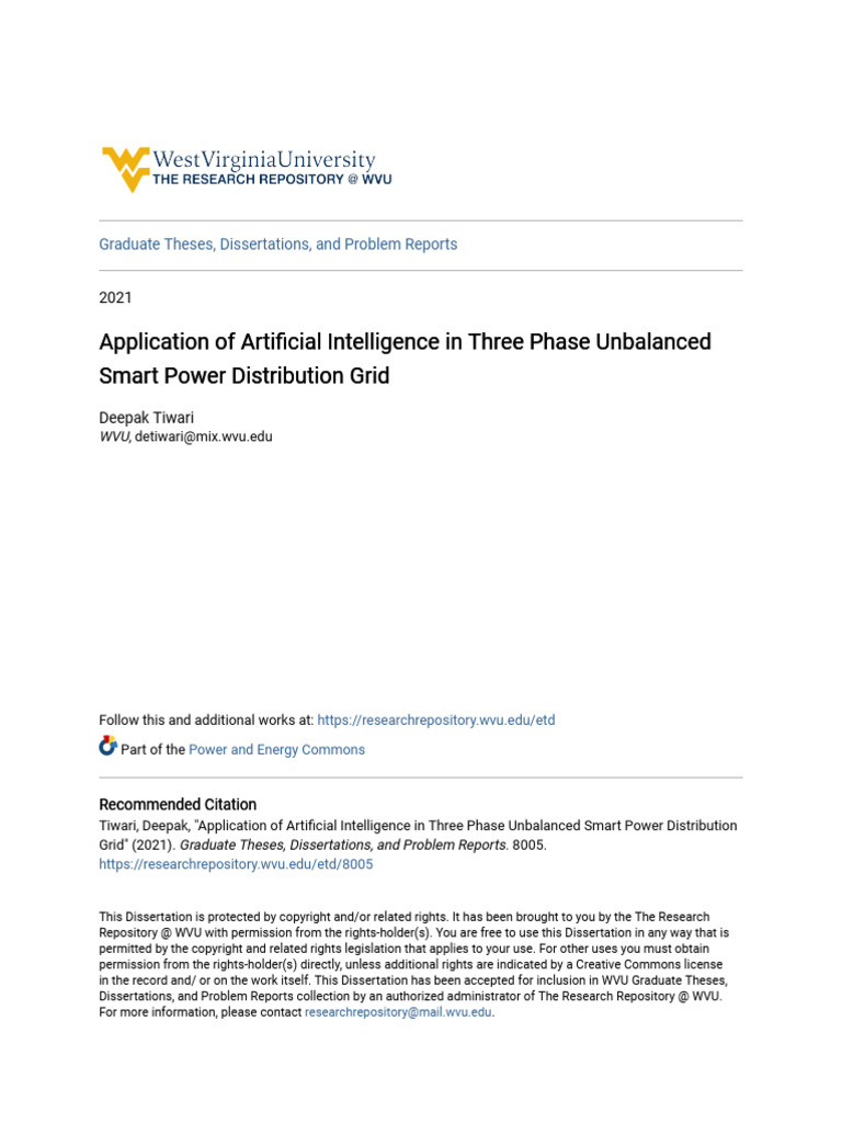 Application of Artificial Intelligence in Three Phase Unbalanced | PDF ...