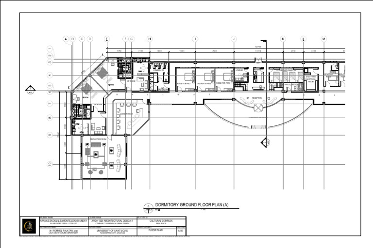 Dormitory Ground Floor Plan (A) : Covered Porch Main Entrance | PDF ...