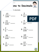 Grade 5 Fractions To Decimals Worksheet 8