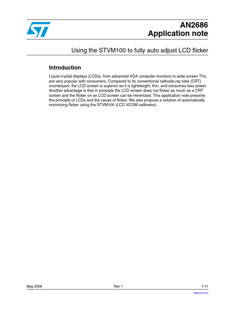 Adjusting Flicker On Display | PDF | Computer Monitor | Liquid Crystal ...