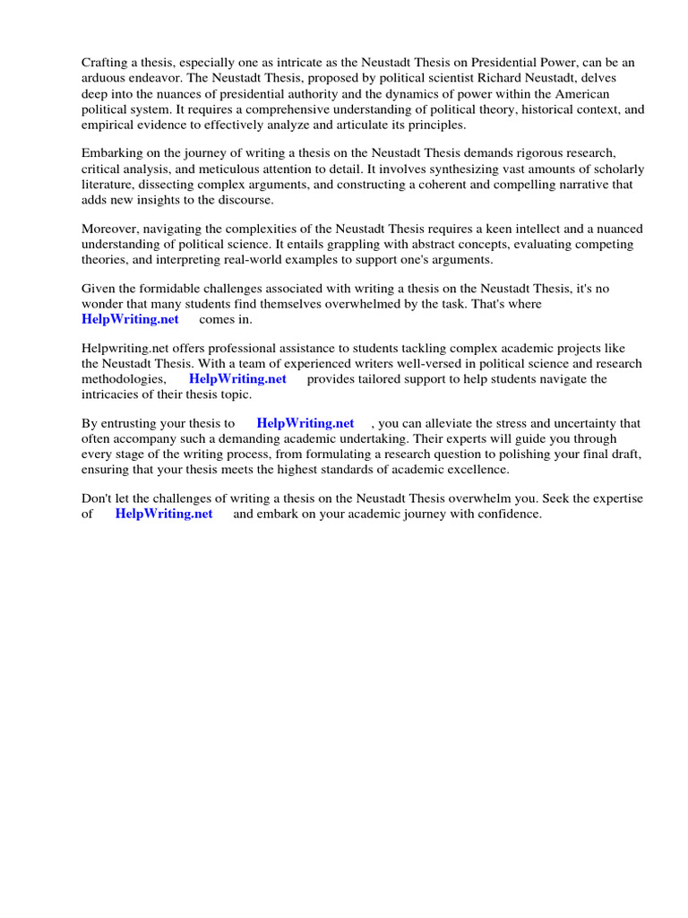 Neustadt Thesis On Presidential Power PDF Presidents Of The United