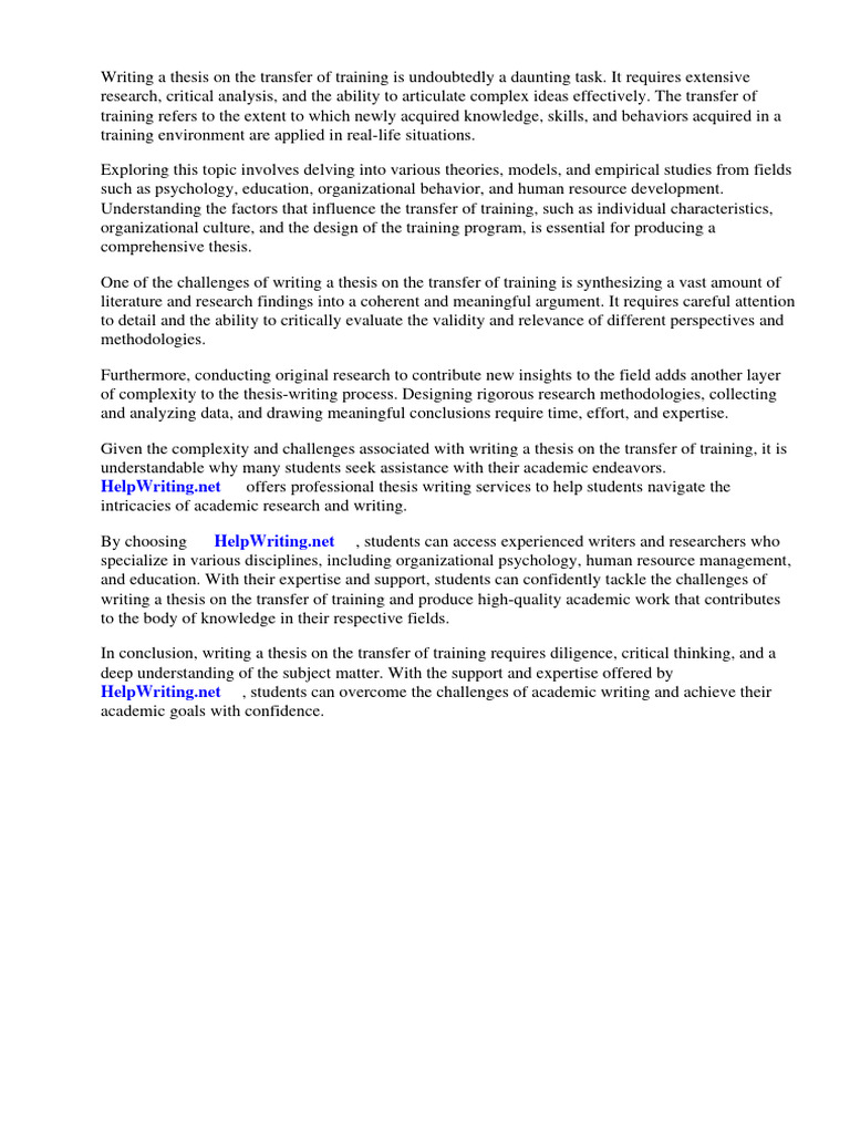 WHAT IS TRANSFER OF TRAINING IN EDUCATIONAL PSYCHOLOGY intelligence overview