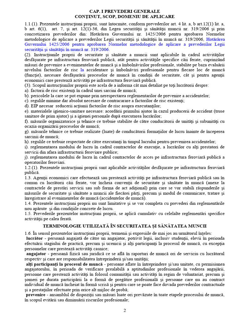 Instructiuni Proprii SSM 2008 | PDF