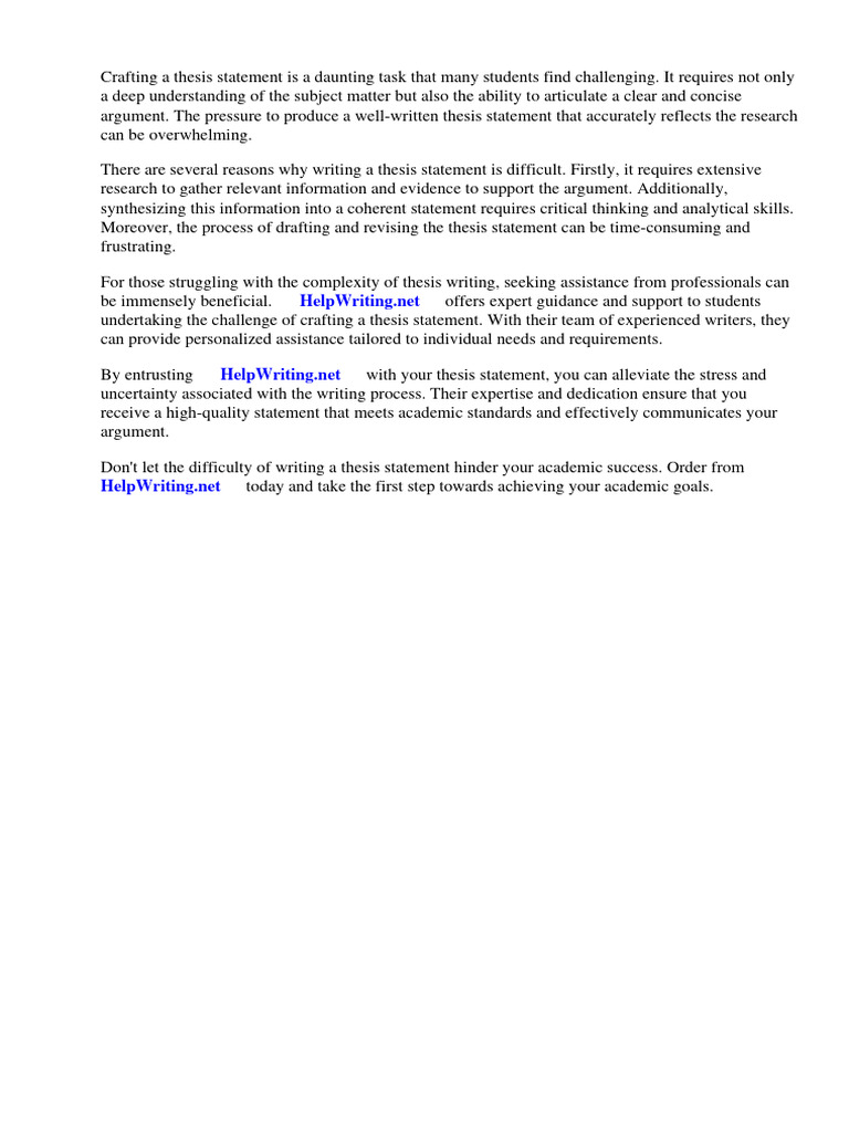 Thesis Statement Template Pdf Essays Thesis